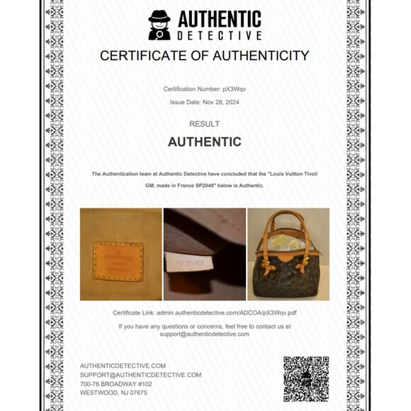 Authentic Louis Vuitton Tivoli GM Monogram Shoulder Bag w/COA (GUC-Rare-Retired) - Picture 12 of 12